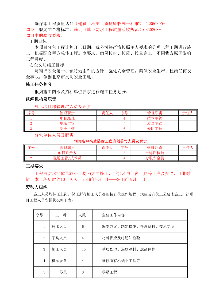 消防水池施工方案密闭空间.doc