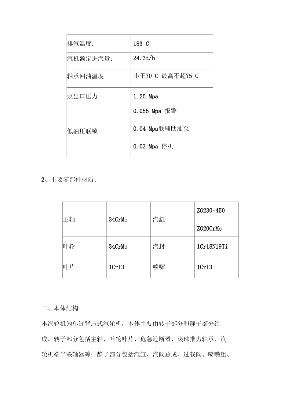 背压式汽轮机运行规程.doc