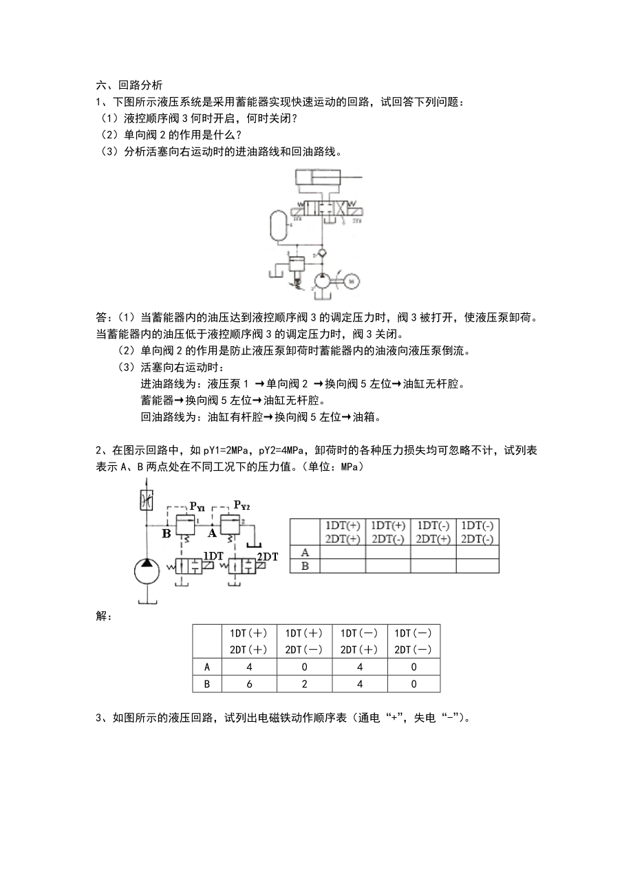 液压回路分析总题库.doc