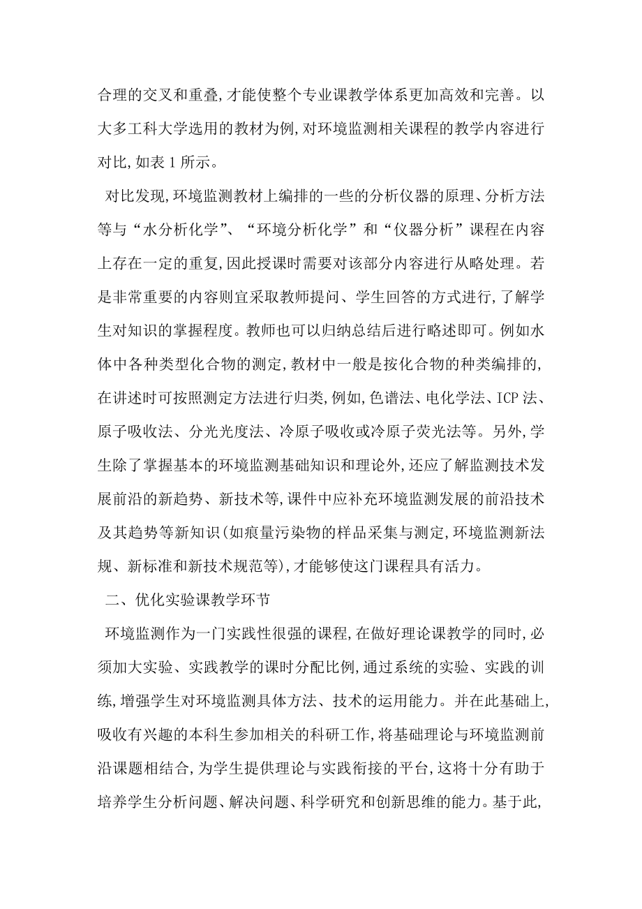 工科大学环境工程专业环境监测教学改革探索与实践.doc