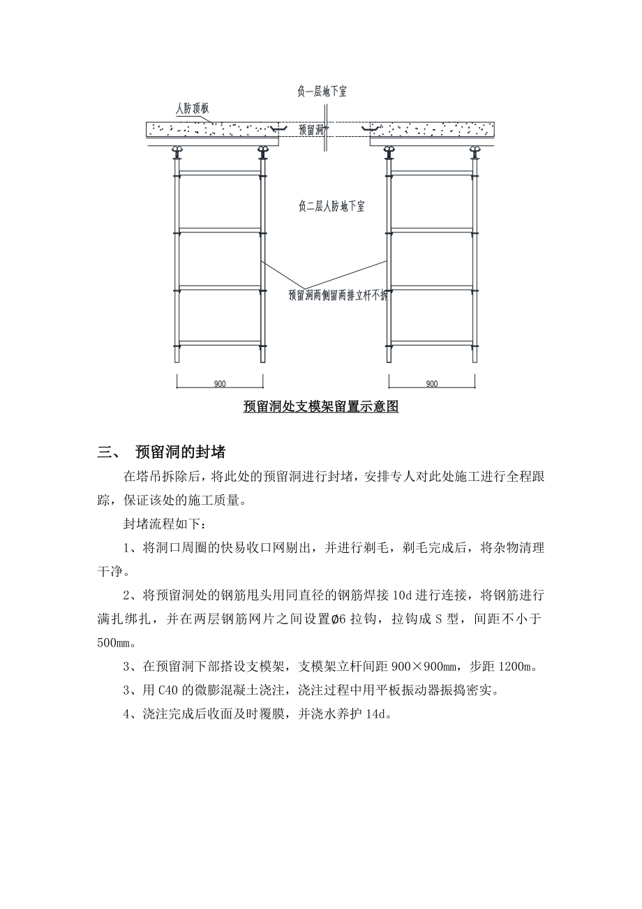 人防区域顶板预留洞封堵方案.doc