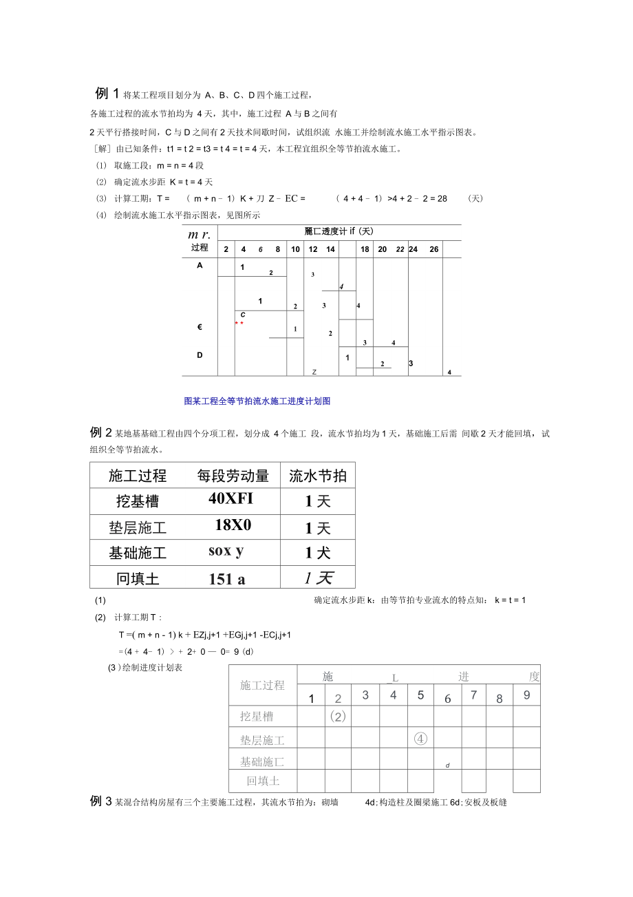 流水施工例题.doc