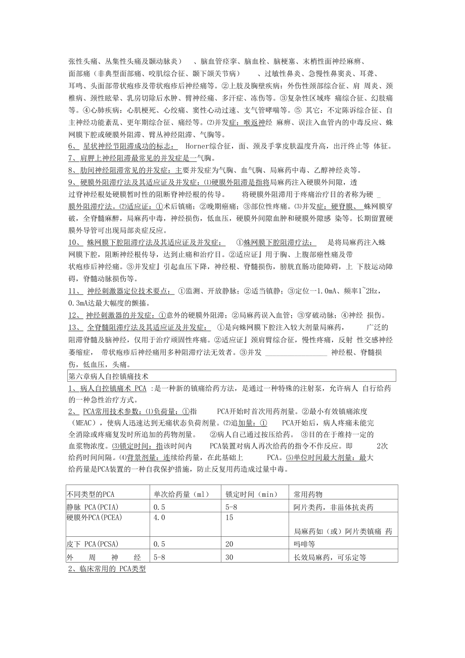 疼痛诊疗学重点整理版题库.doc