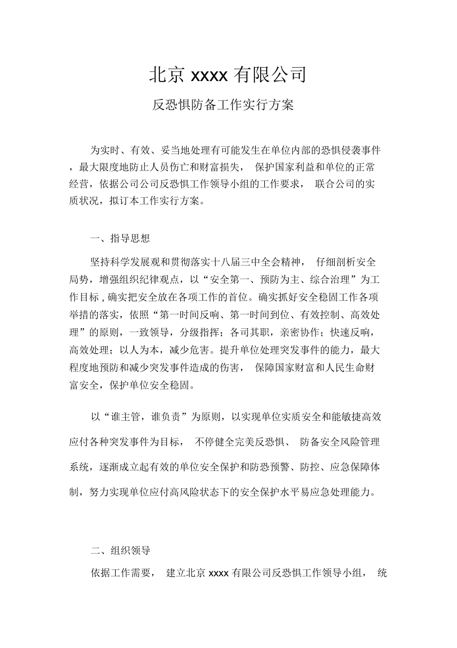 公司反恐方案.doc