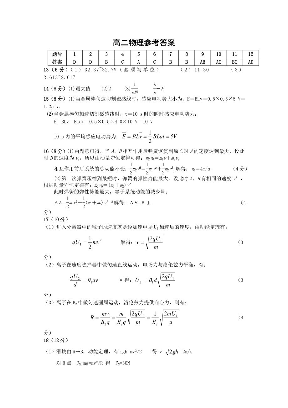 【物理】湖南省安乡一中2014高二下学期期末考试试题.doc