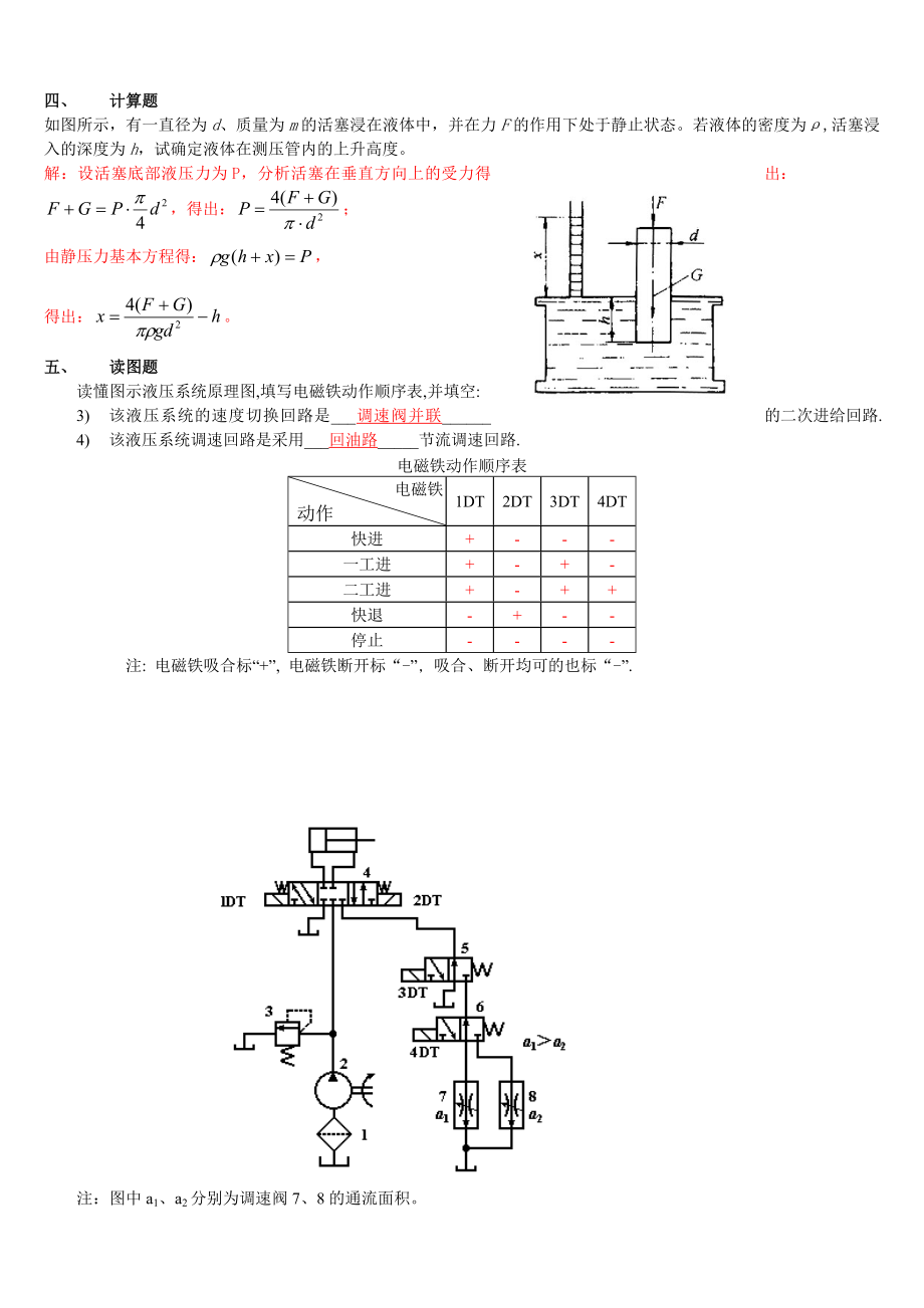 流体传动考试题库.doc