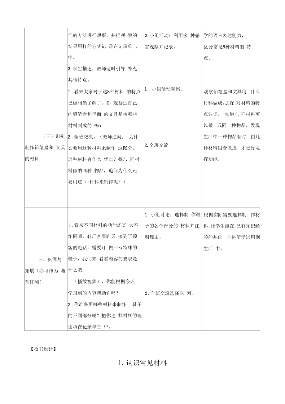 二年级科学下册认识常见材料教案.doc