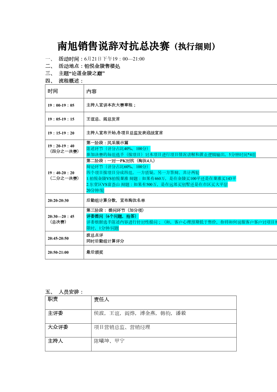 说辞大赛执行方案(规则).doc