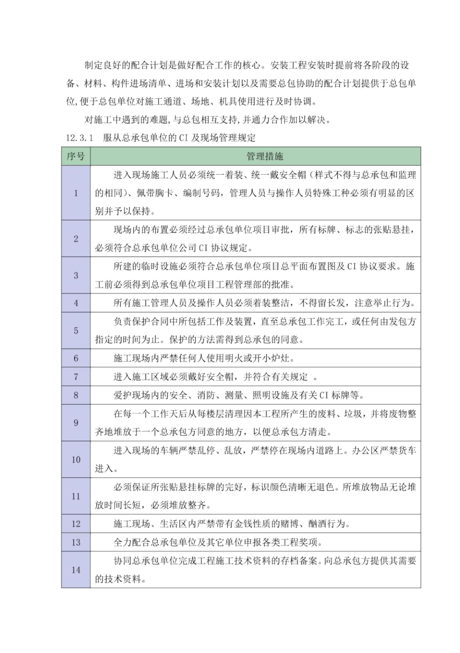 与总承包单位协调配合措施(同名458).doc