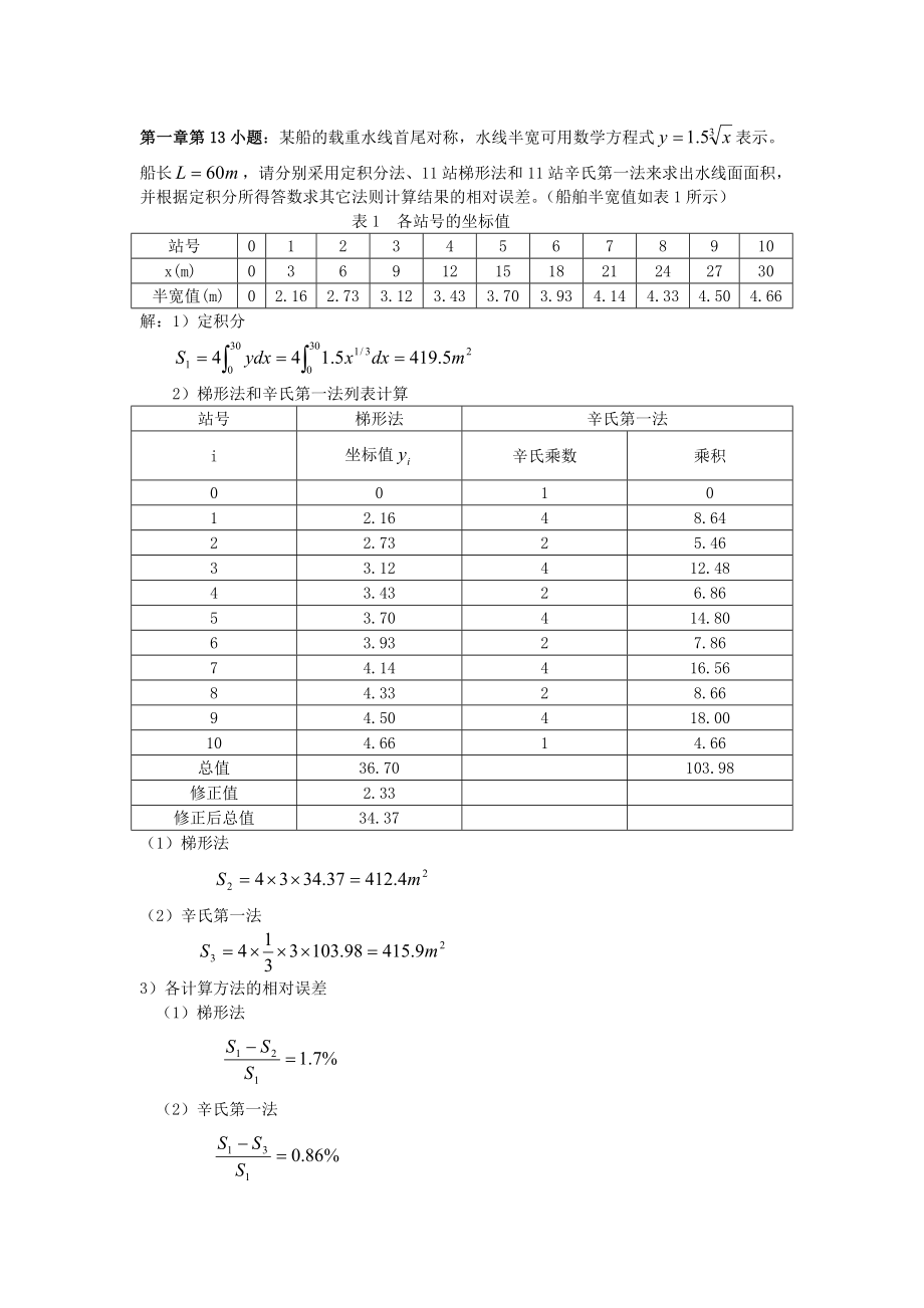 船舶静力学习题讲解1.doc