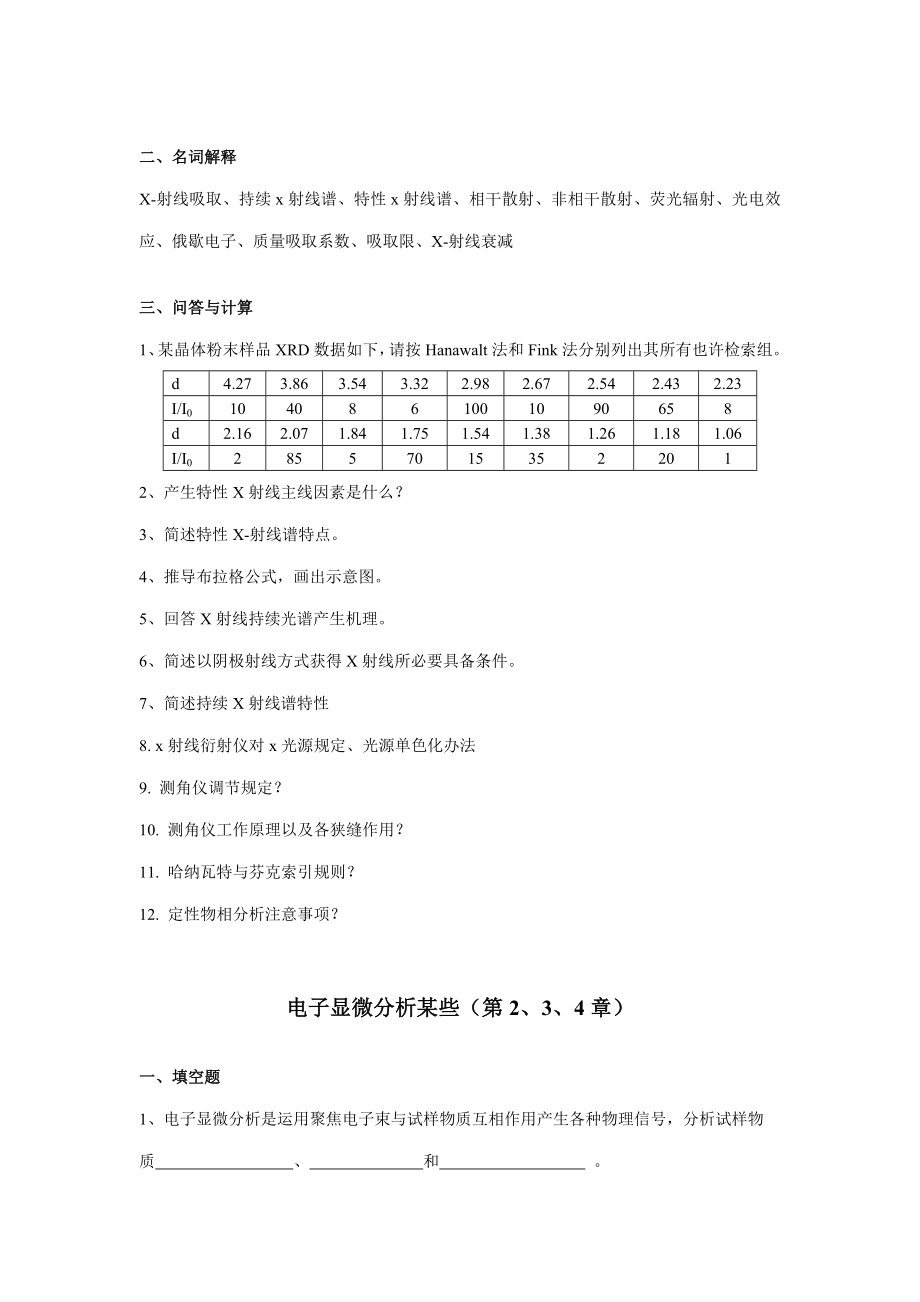 现代材料测试关键技术作业.doc