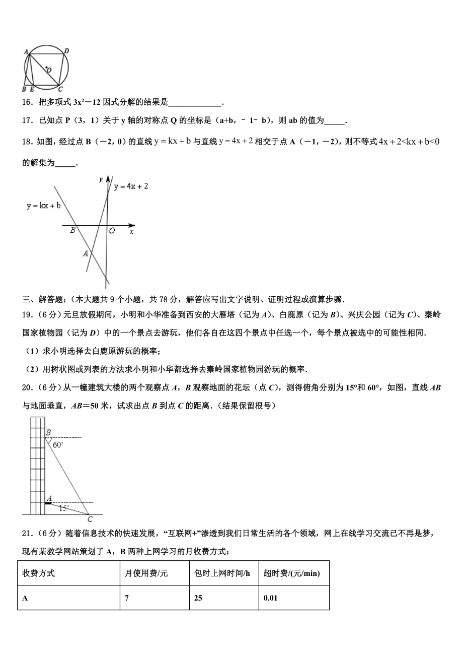 湖南省株洲市石峰区20222023中考适应性考试数学试题含解析.doc