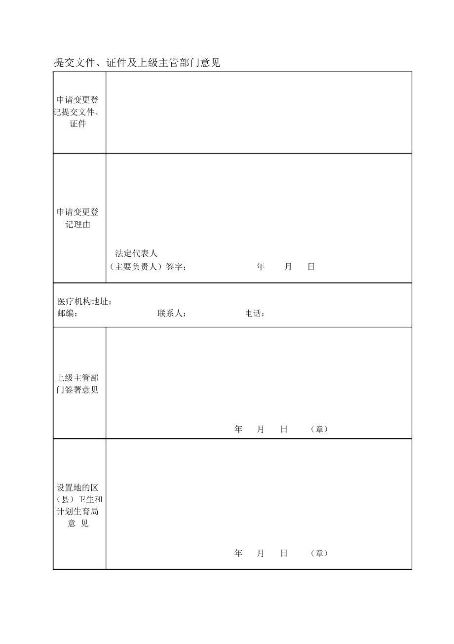 医疗机构变更申请表.doc