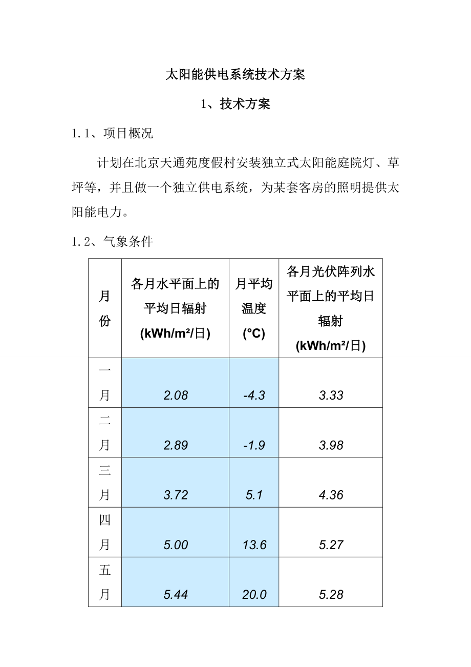 太阳能供电系统技术方案.doc