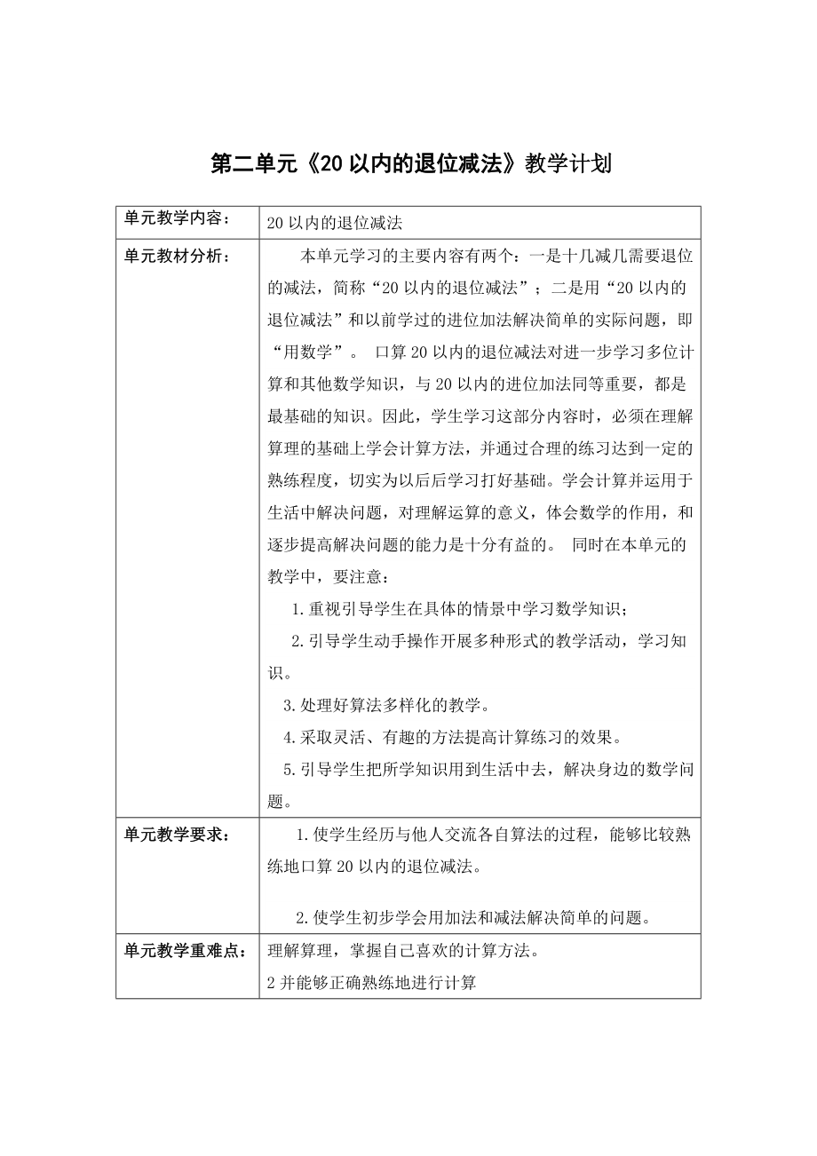 单元教学计划表格.doc