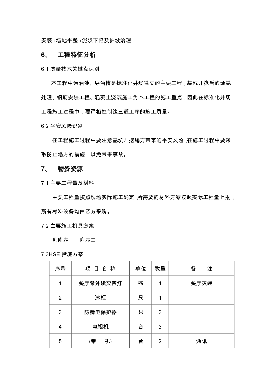 标准化井场一标段施工组织设计方案.doc