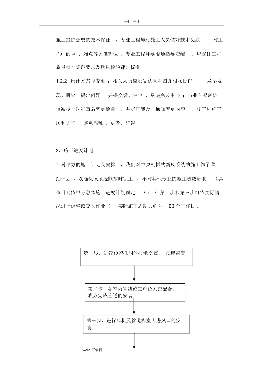 新风系统工程施工设计方案.doc