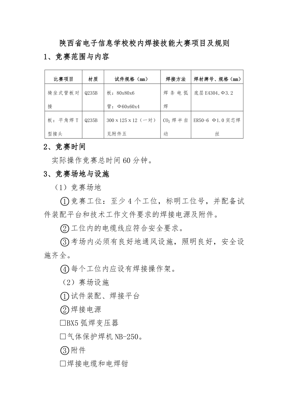 焊接技能大赛规则.doc