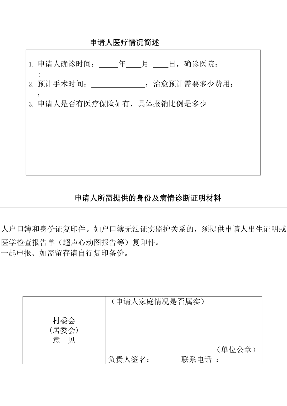 天使阳光基金申请表精编.doc