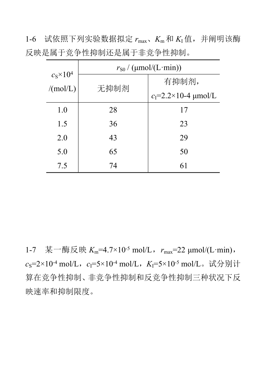 生物反应综合项目工程习题.doc