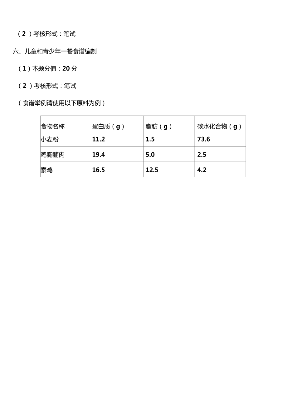 营养师技能考试试题.doc