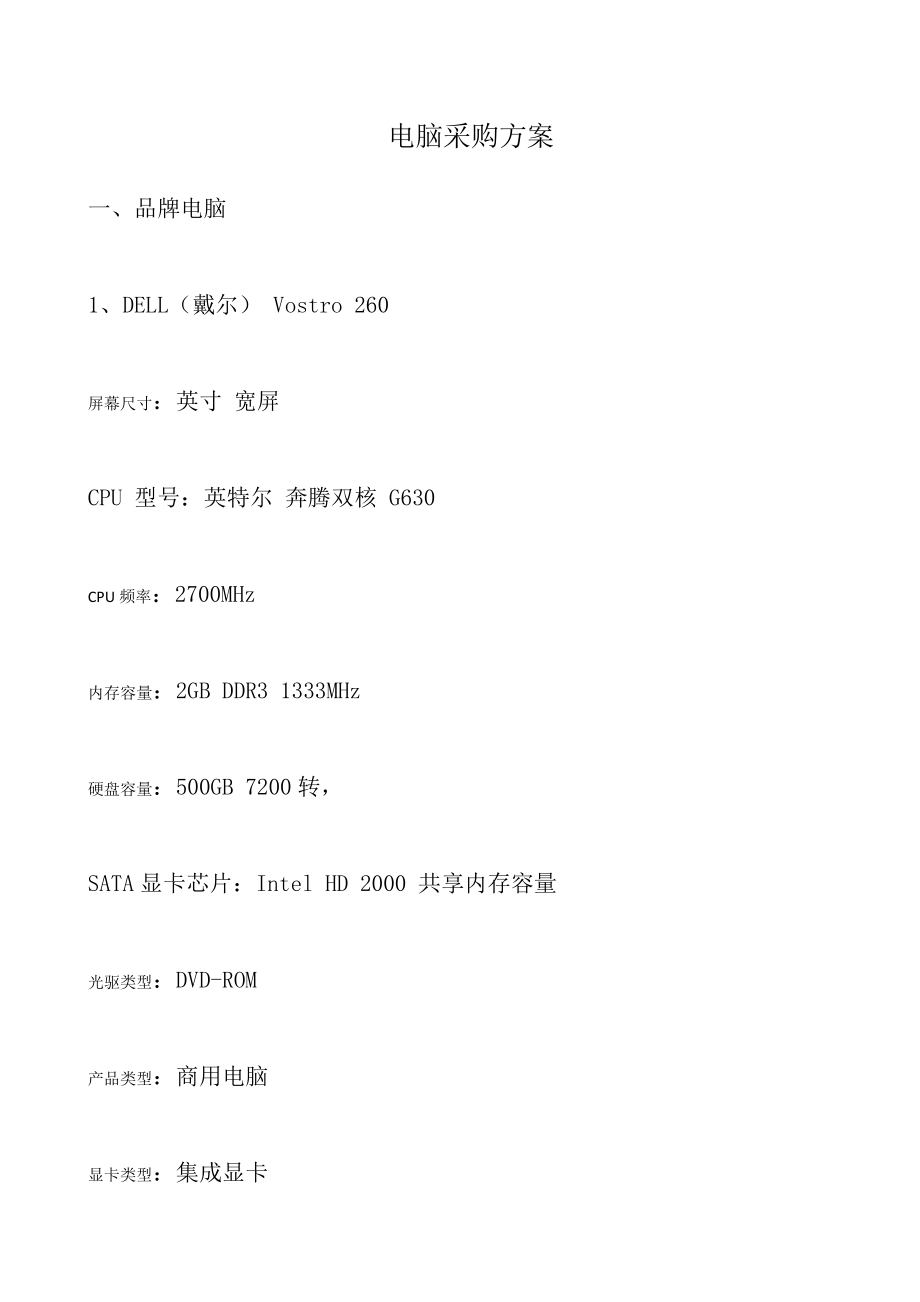 企业办公电脑采购方案.doc