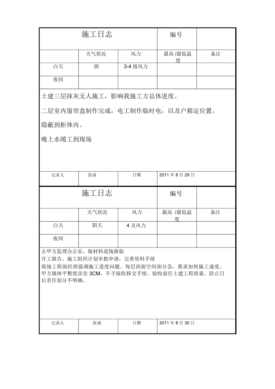 建筑施工日志1.doc