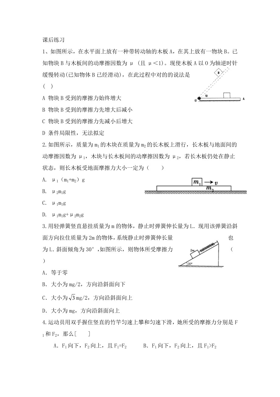 专题六摩擦力的典型例题及练习.doc