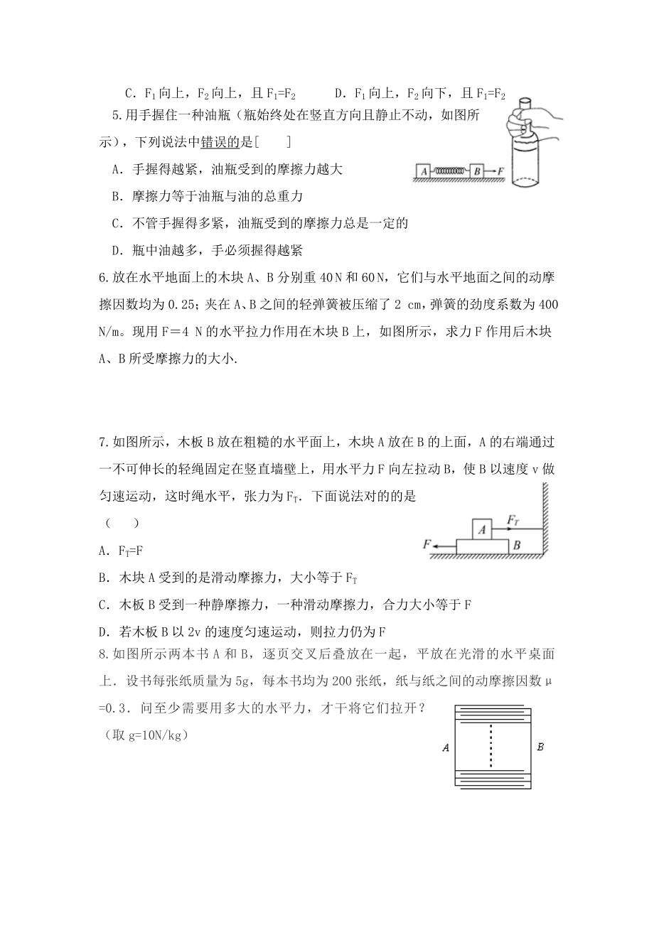 专题六摩擦力的典型例题及练习.doc