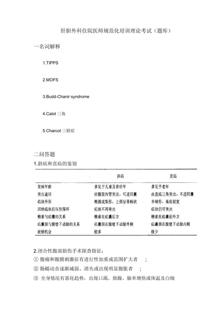 肝胆外科出科试题(题库)_1530.doc