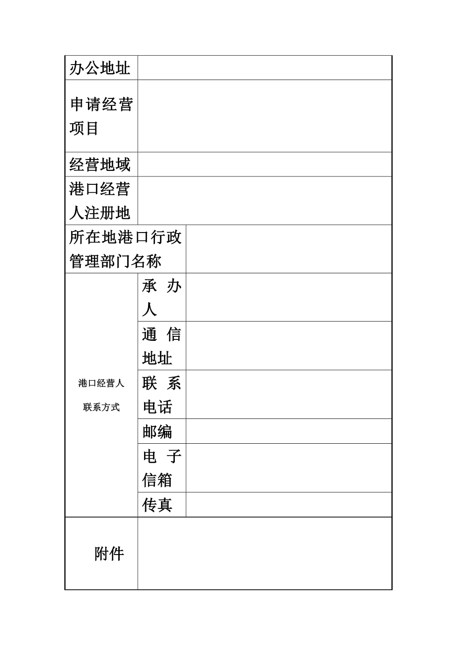 港口经营许可申请书.doc