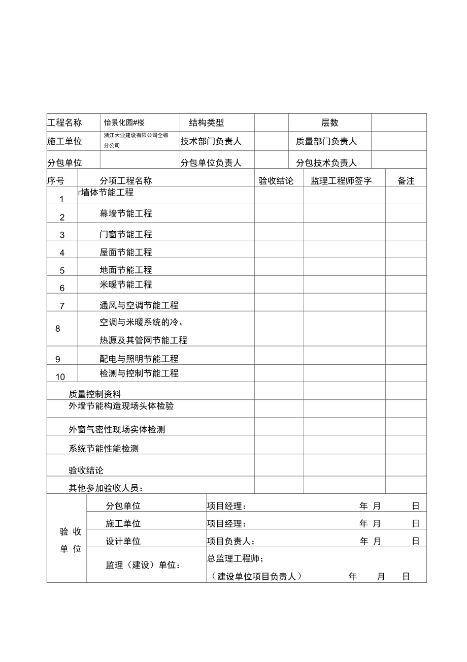 外墙保温节能工程验收资料表格.doc