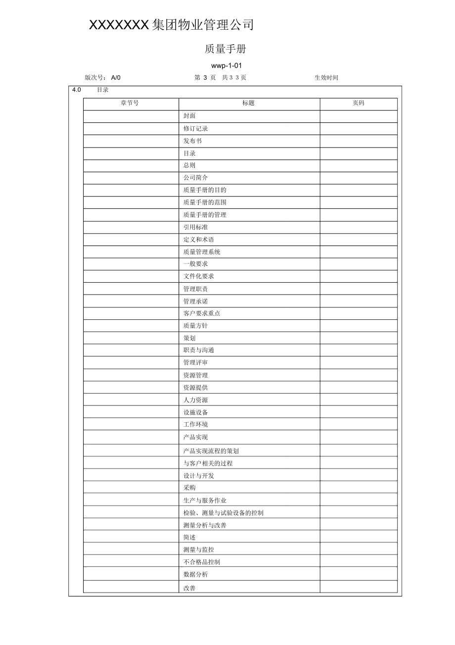 某物业公司质量手册.doc