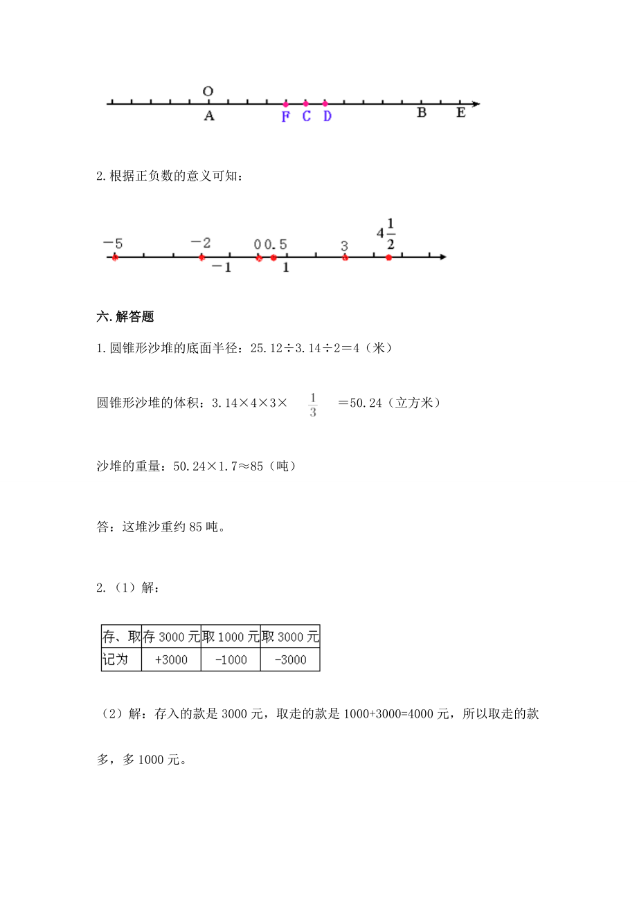 2022六年级下册数学期末测试卷及答案解析.doc