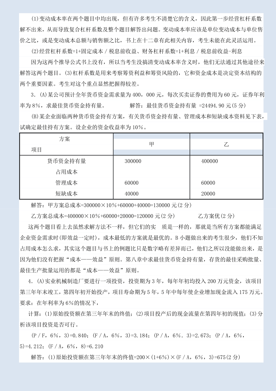 自考财务管理学27092重点总结精心整理直接打印.doc