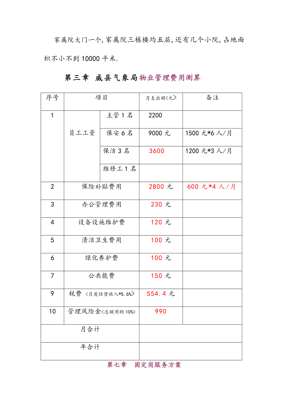 办公楼物业服务管理实施方案.doc