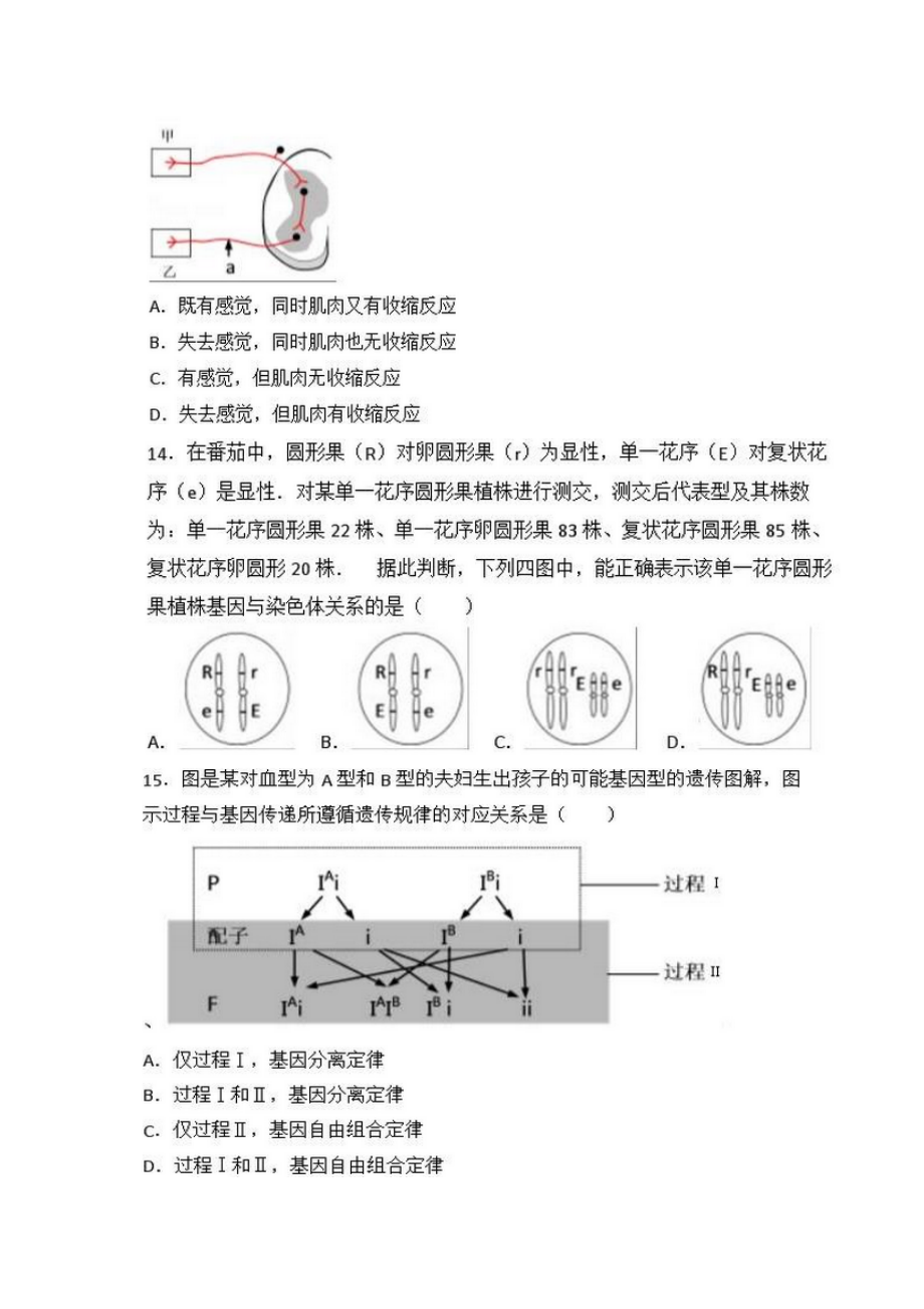 上海生物等级考试试卷附答案.doc