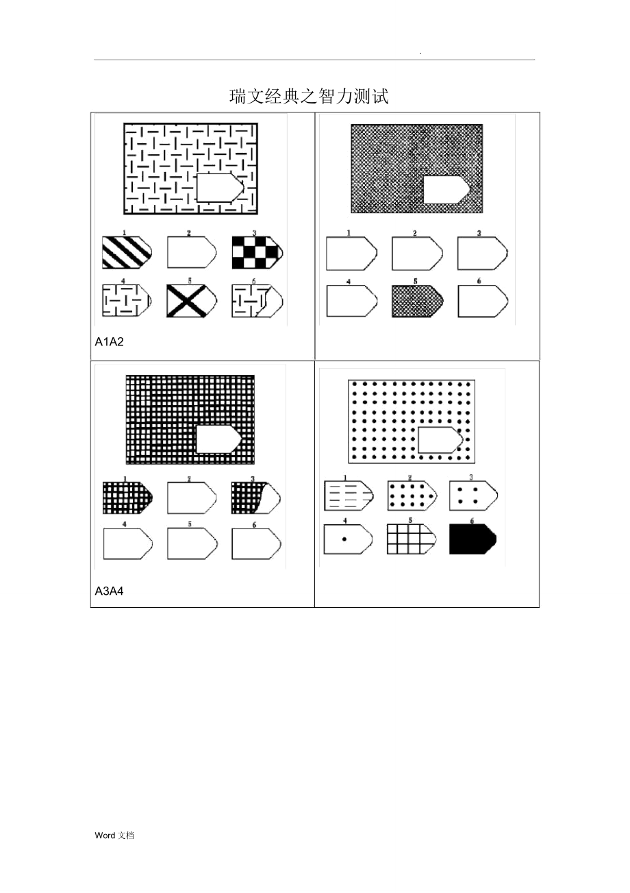 瑞文智力测验(经典版).doc