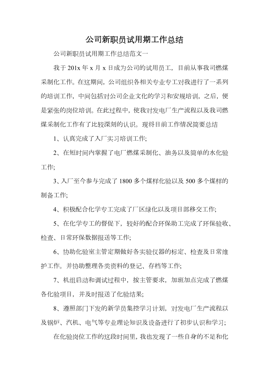 公司新职员试用期工作总结.doc