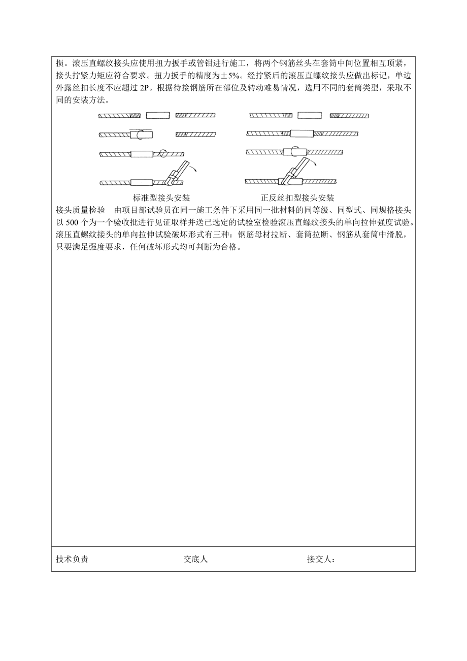 直螺纹套筒连接套丝标准推荐.doc