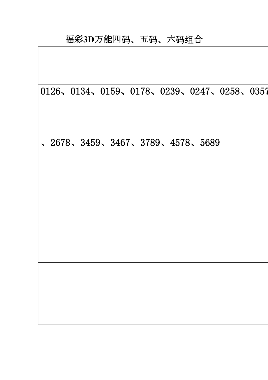 福彩3D万能四码.doc