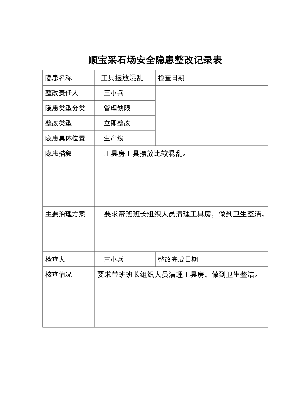 安全隐患整改记录.doc