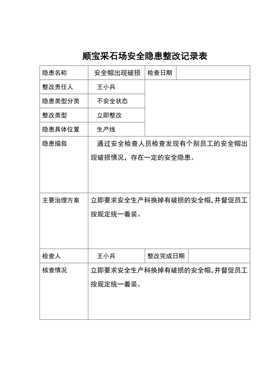 安全隐患整改记录.doc