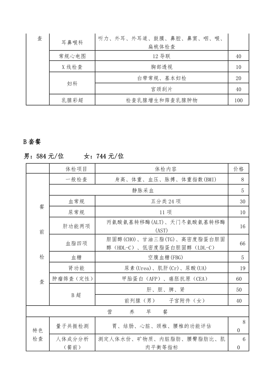 武汉口岸医院体检套餐.doc