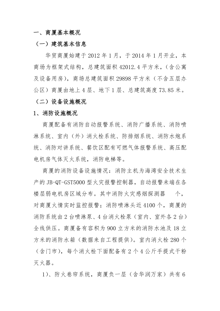 某某商场消防安全自我评估报告.doc