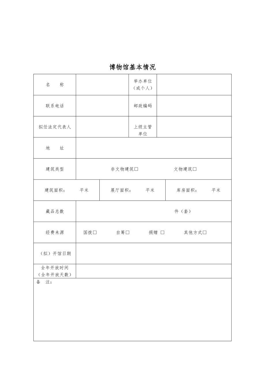 非国有博物馆设立备案材料.doc