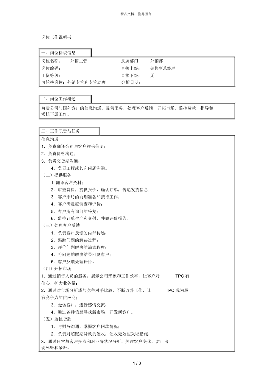 岗位工作说明书.doc