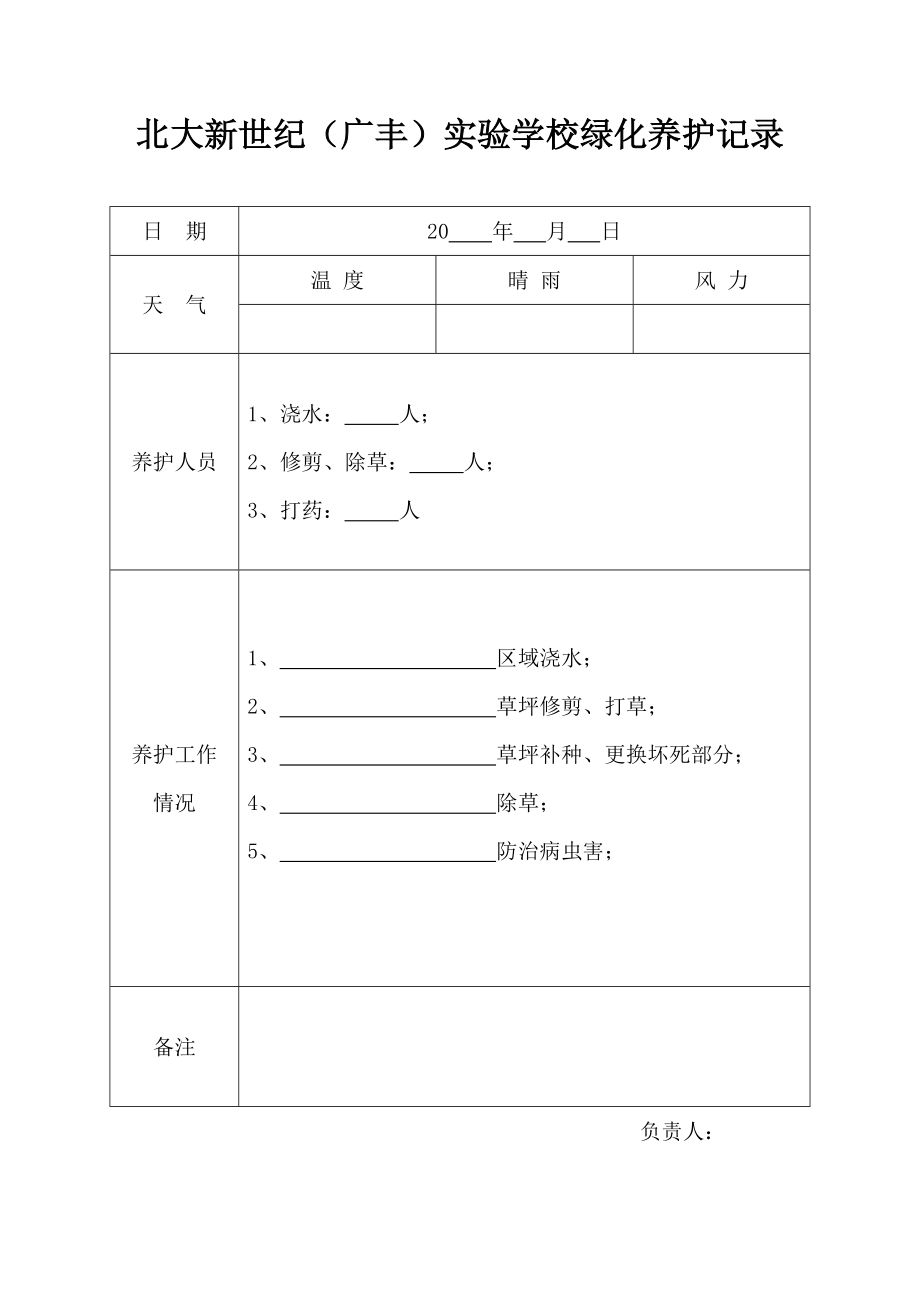 学校绿化养护记录.doc