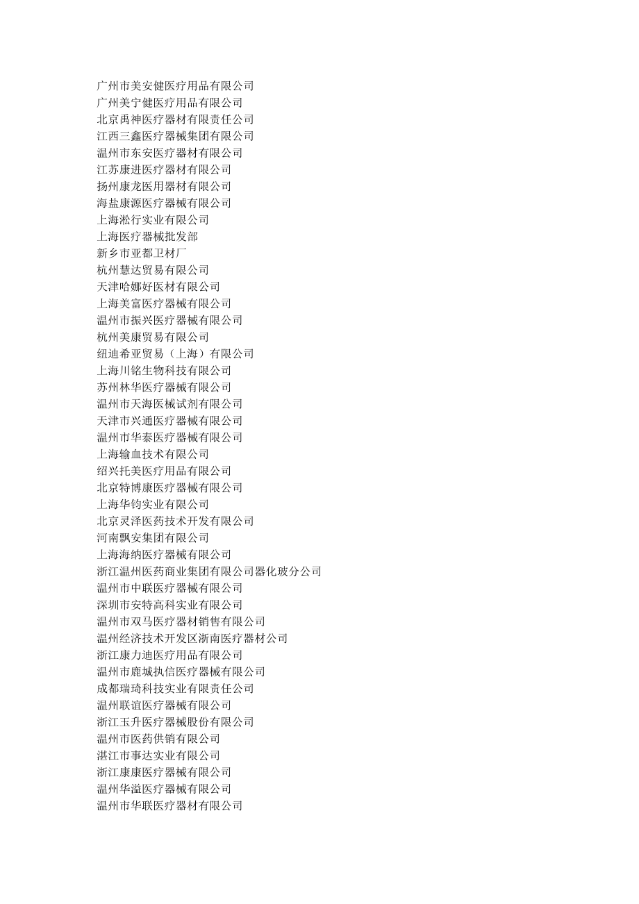医疗器械公司大全.doc