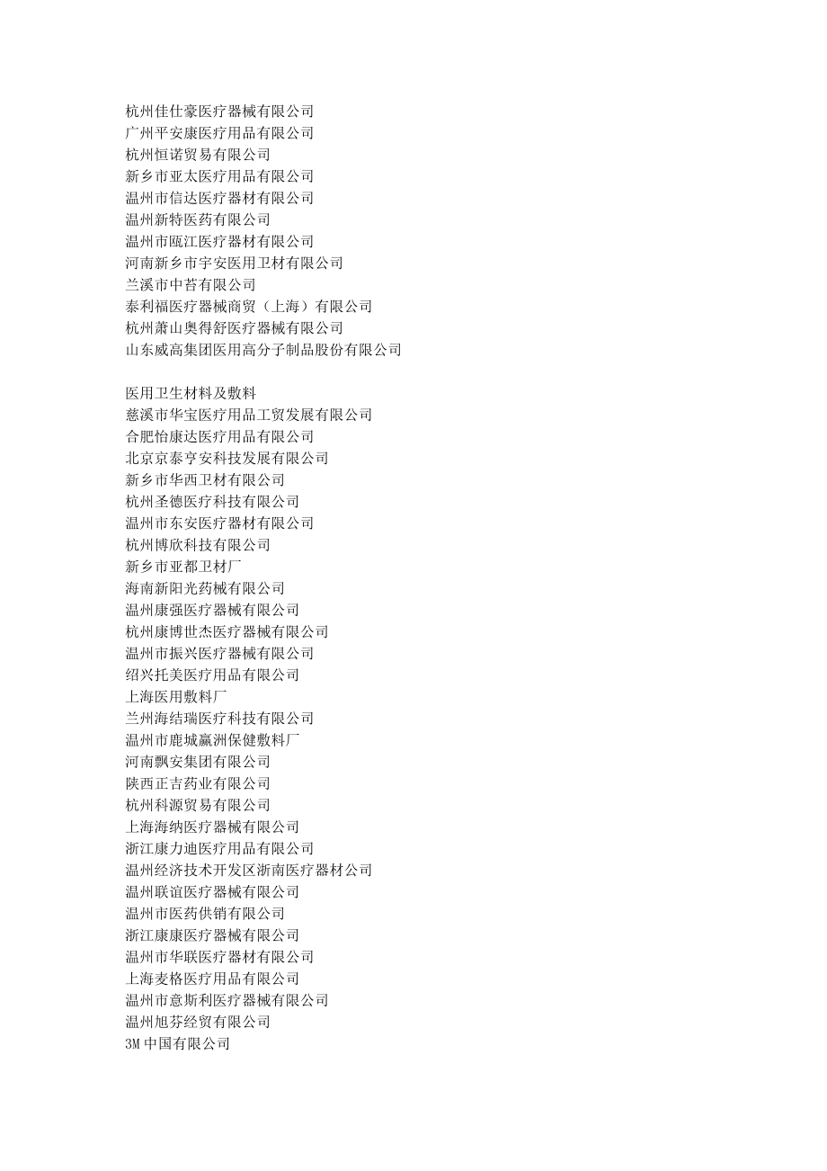 医疗器械公司大全.doc